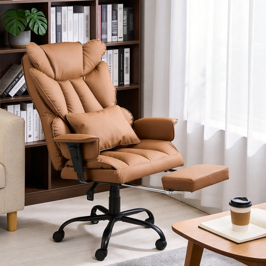 Ergonomic High Back Office Chair with Footrest and Casters