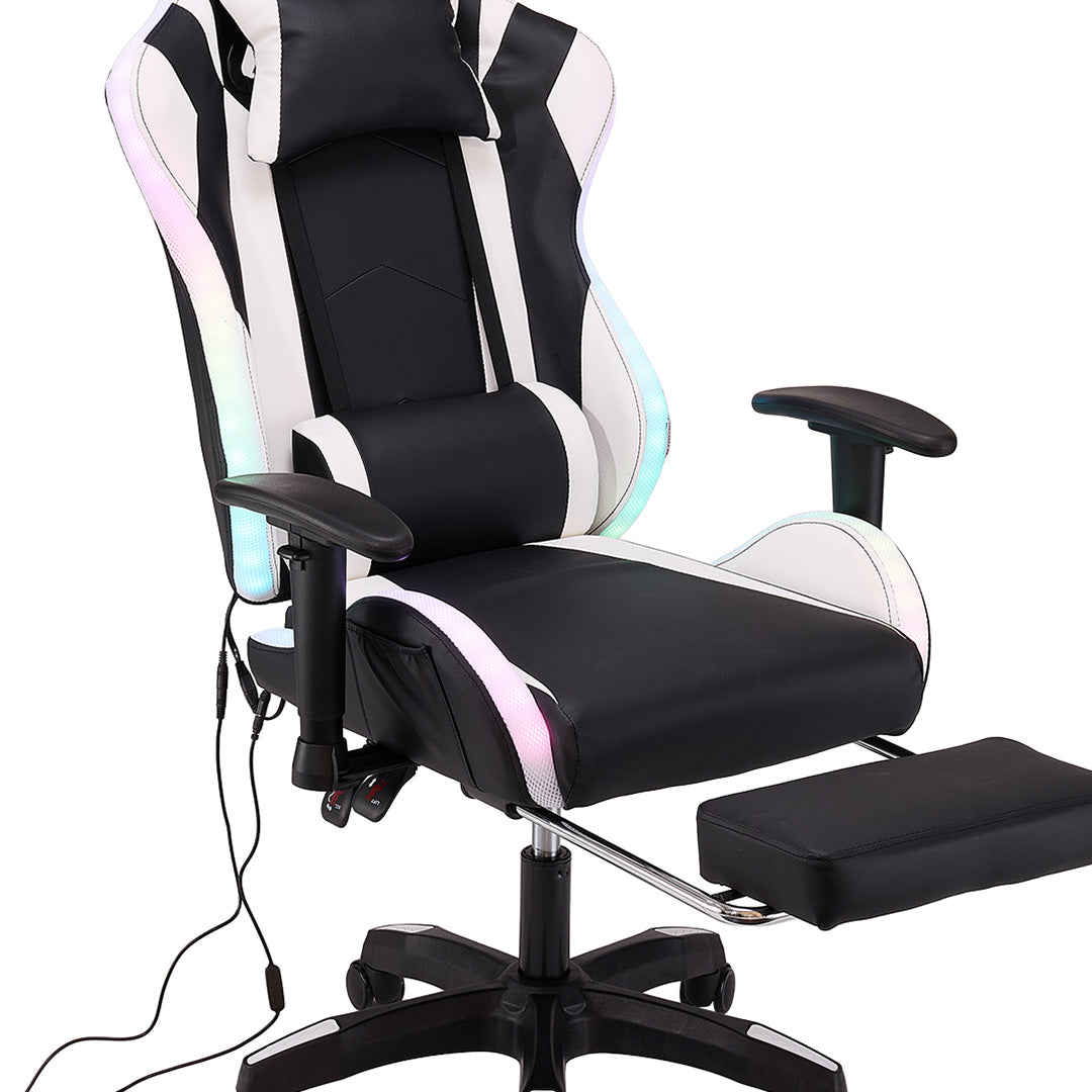 Ergonomic Gaming Chair with RGB Light & Massage Lumbar