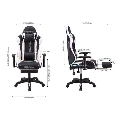 Ergonomic Gaming Chair with RGB Light & Massage Lumbar