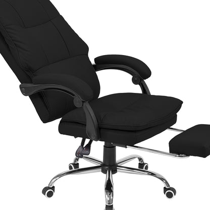Height-Adjustable Ergonomic Reclining Office Chair with Footrest