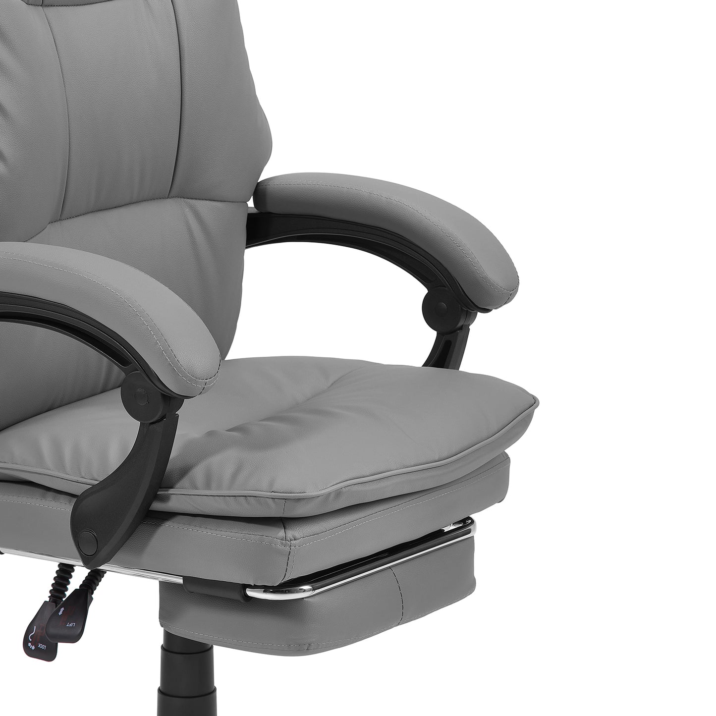 Height-Adjustable Ergonomic Reclining Office Chair with Footrest
