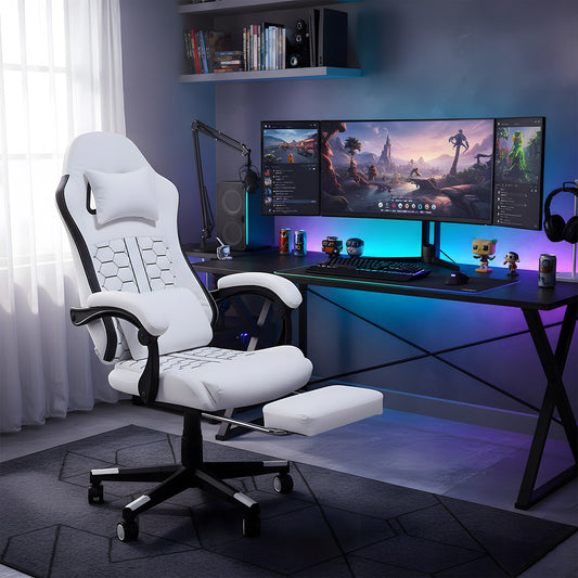 High Back Ergonomic Gaming Chair with Massage Lumbar Support & Footrest
