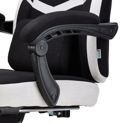 Height-Adjustable Ergonomic Reclining Gaming Chair with Massage Lumbar Support & Footrest