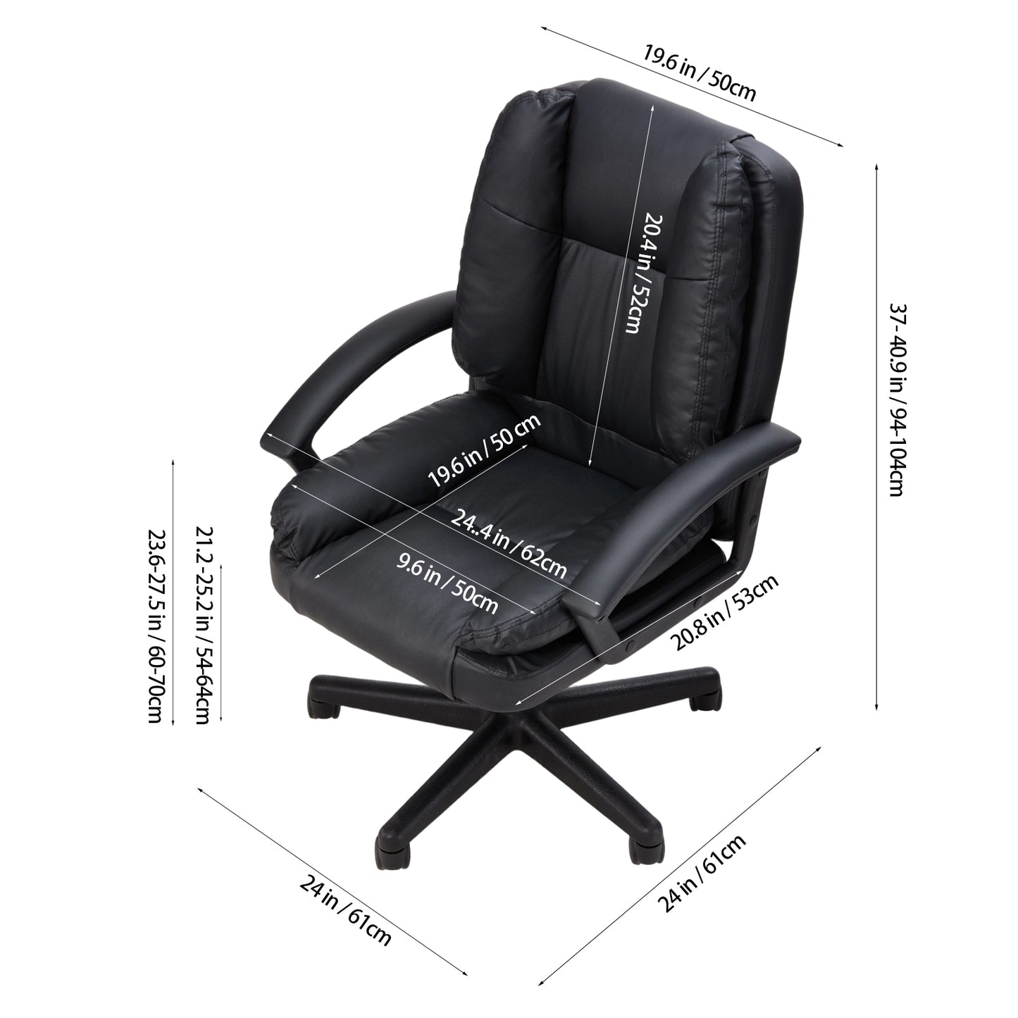 Height-Adjustable Reclining Office Chair