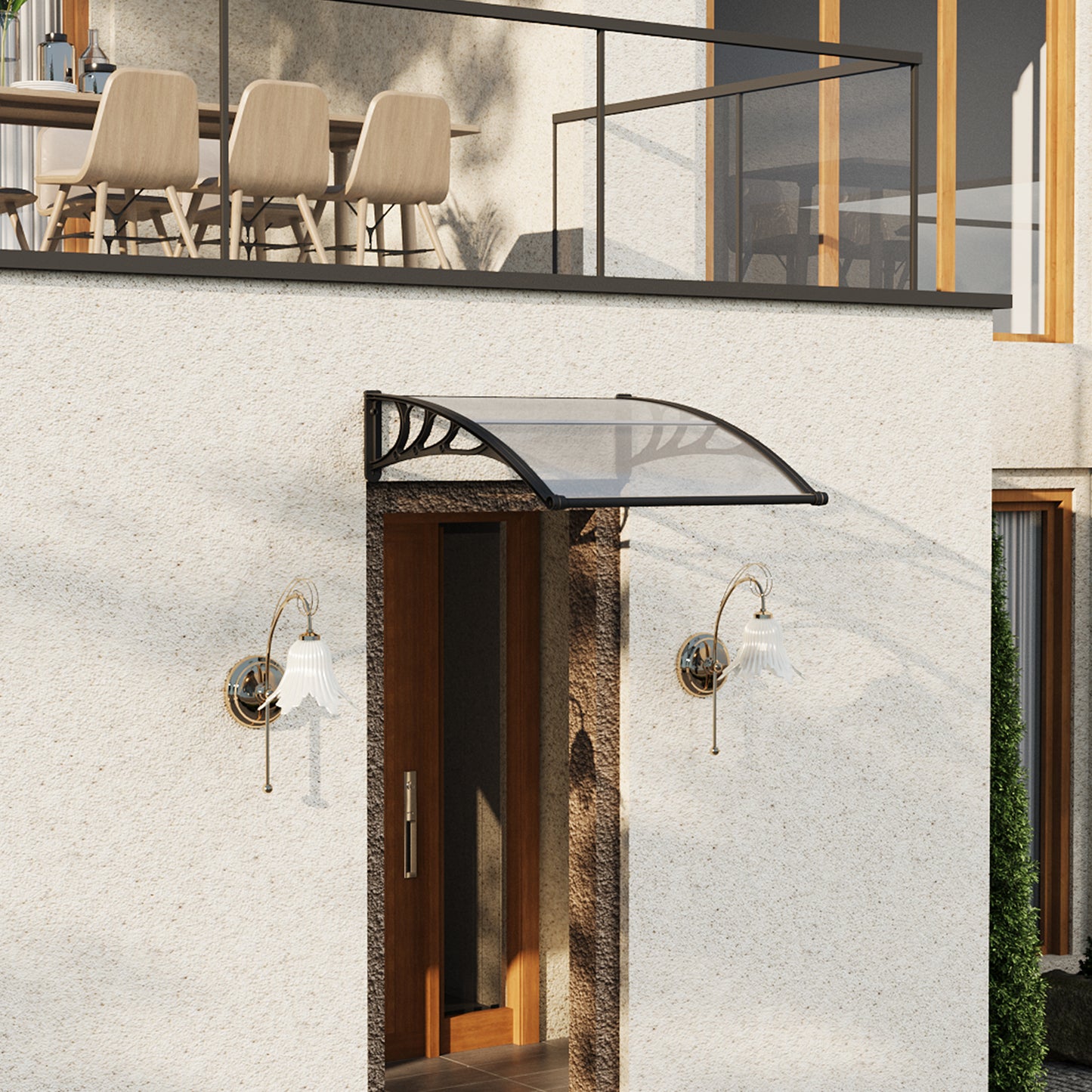 Outdoor Door Canopy Window Awning with Drainage Channel