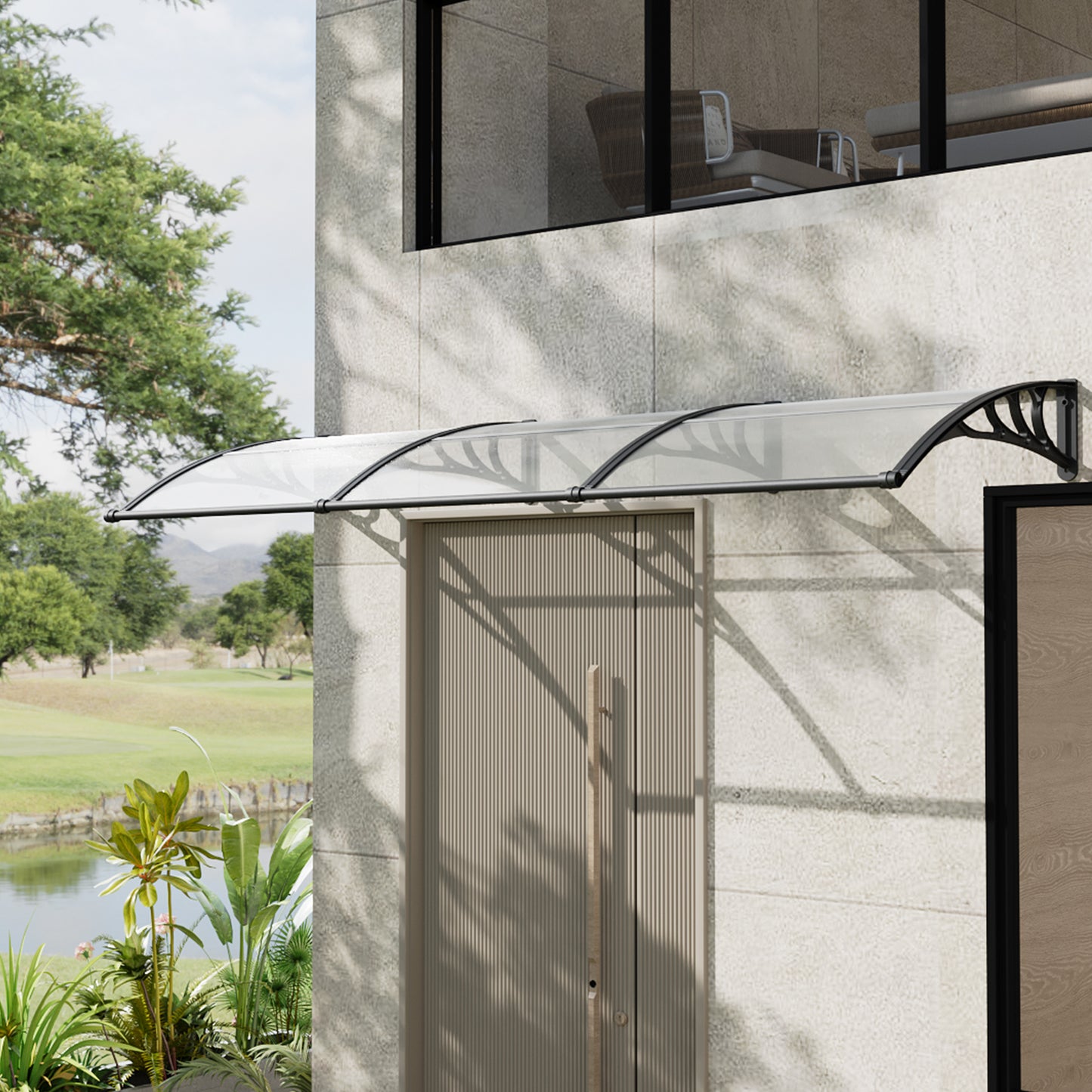 Outdoor Door Canopy Window Awning with Drainage Channel