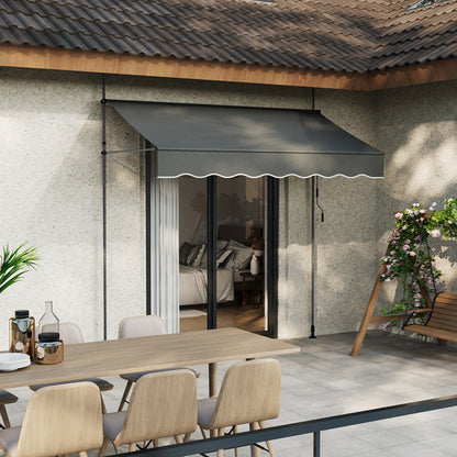 Retractable Awning with Adjustable Support Poles