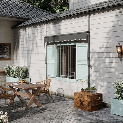 Retractable Awning with Adjustable Support Poles