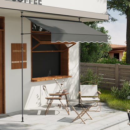 Retractable Awning with Adjustable Support Poles