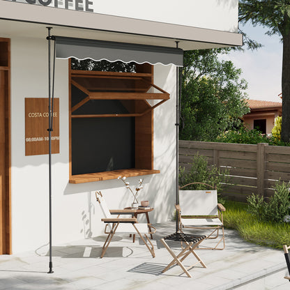 Retractable Awning with Adjustable Support Poles