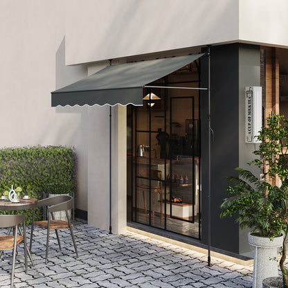 Retractable Awning with Adjustable Support Poles