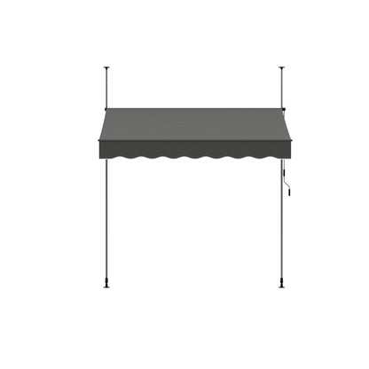 Retractable Awning with Adjustable Support Poles
