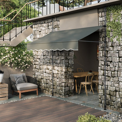 Retractable Awning with Adjustable Support Poles
