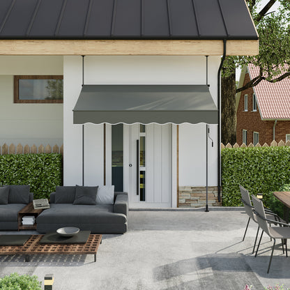 Retractable Awning with Adjustable Support Poles