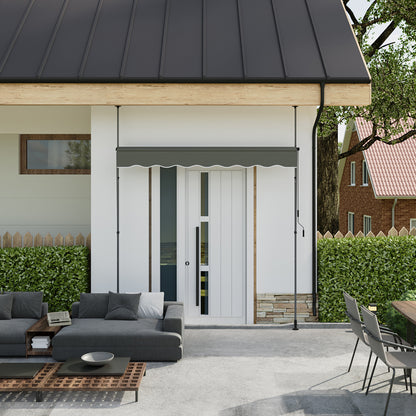 Retractable Awning with Adjustable Support Poles