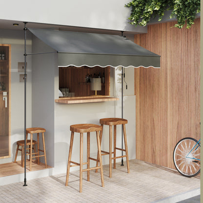Retractable Awning with Adjustable Support Poles