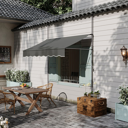 Retractable Awning with Adjustable Support Poles