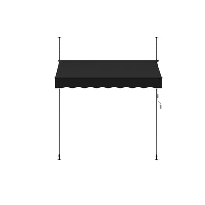 Retractable Awning with Adjustable Support Poles