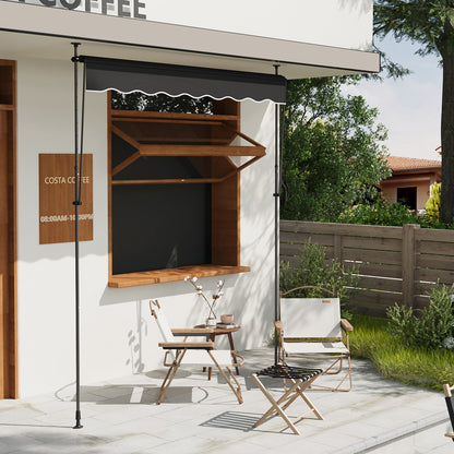 Retractable Awning with Adjustable Support Poles