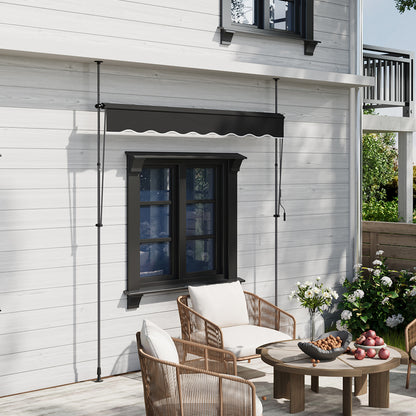 Retractable Awning with Adjustable Support Poles