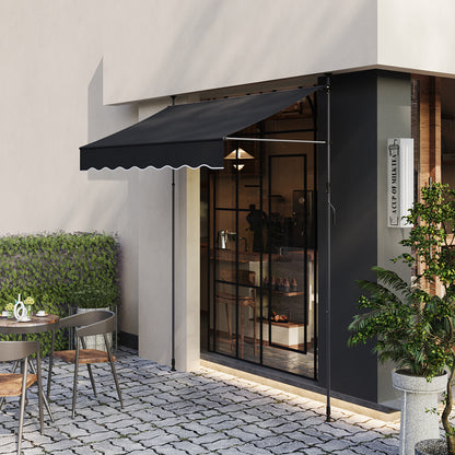 Retractable Awning with Adjustable Support Poles
