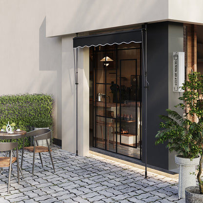 Retractable Awning with Adjustable Support Poles