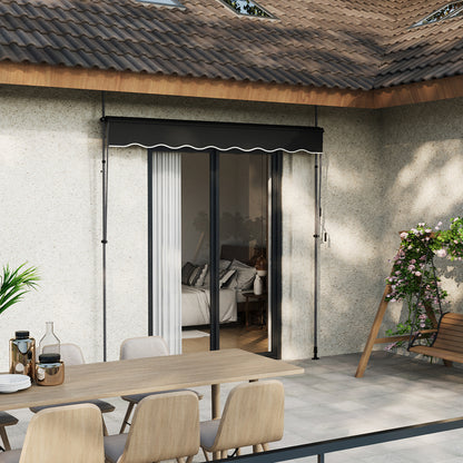 Retractable Awning with Adjustable Support Poles