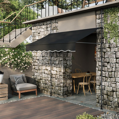 Retractable Awning with Adjustable Support Poles