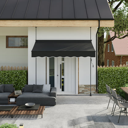 Retractable Awning with Adjustable Support Poles