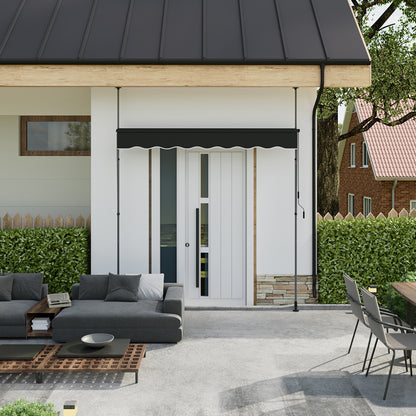 Retractable Awning with Adjustable Support Poles