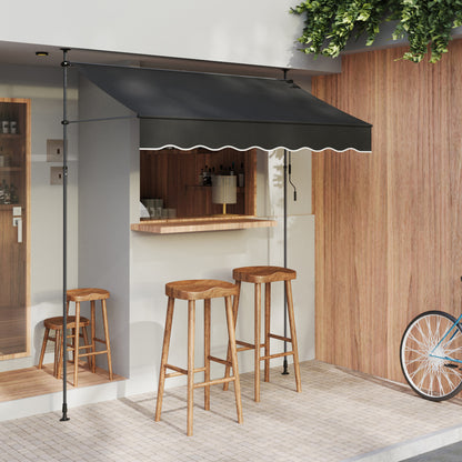 Retractable Awning with Adjustable Support Poles