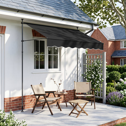 Retractable Awning with Adjustable Support Poles