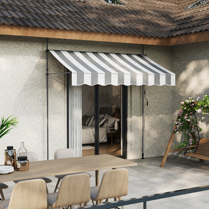 Retractable Awning with Adjustable Support Poles
