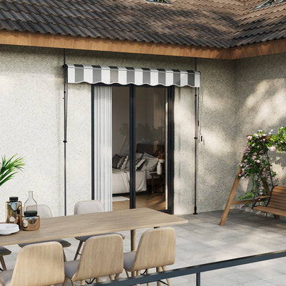 Retractable Awning with Adjustable Support Poles