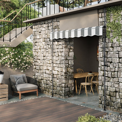 Retractable Awning with Adjustable Support Poles