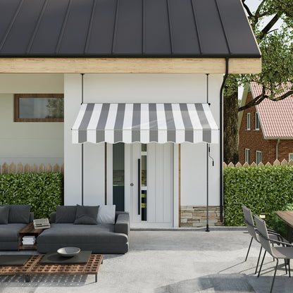 Retractable Awning with Adjustable Support Poles