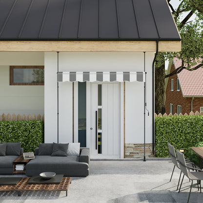 Retractable Awning with Adjustable Support Poles