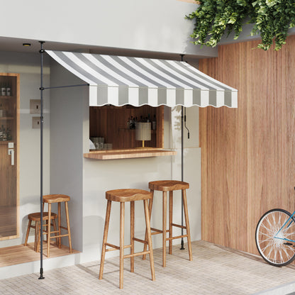 Retractable Awning with Adjustable Support Poles