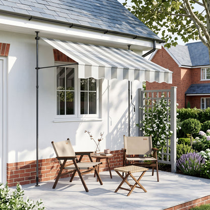 Retractable Awning with Adjustable Support Poles