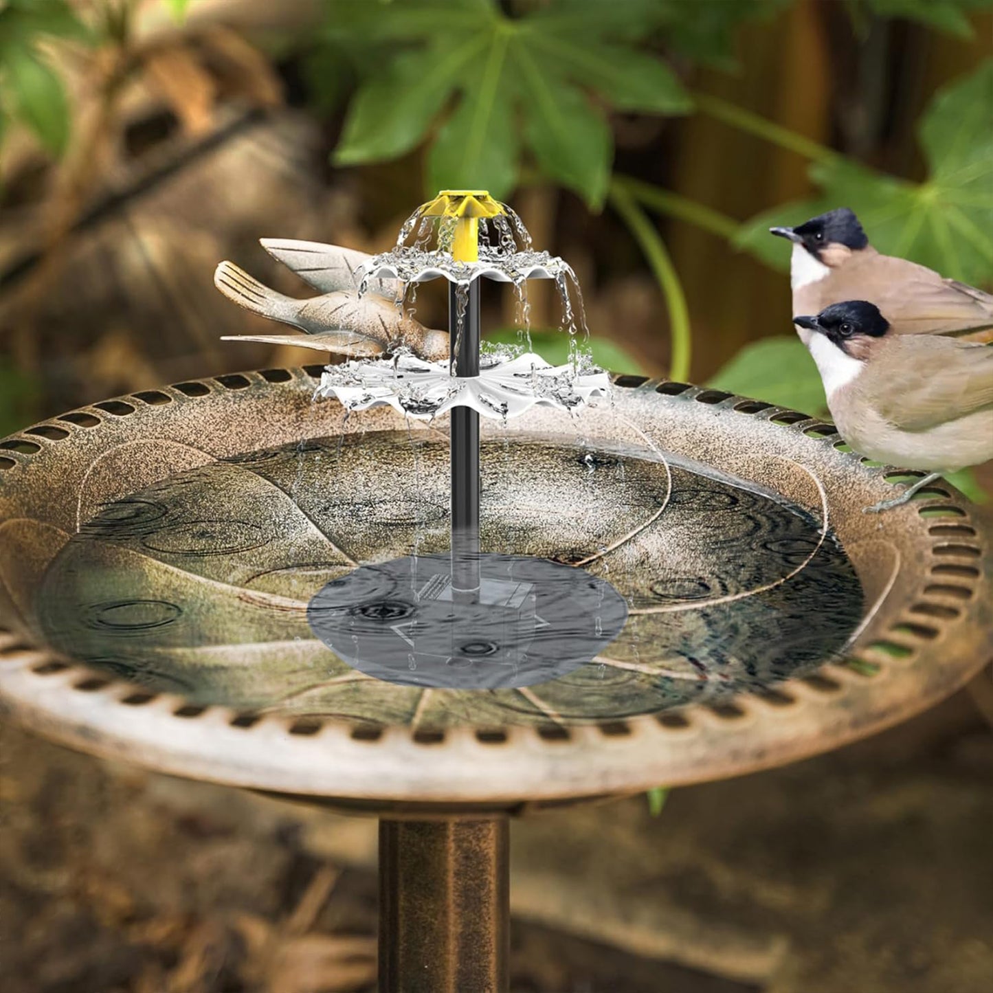 4W Solar Fountain Pump with Adjustable Solar Panel & 6 Nozzles