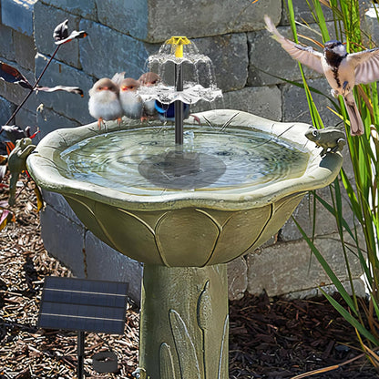 4W Solar Fountain Pump with Adjustable Solar Panel & 6 Nozzles