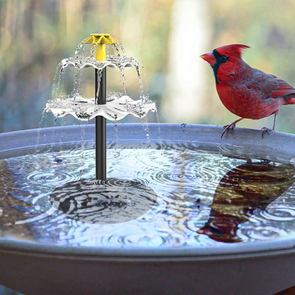 4W Solar Fountain Pump with Adjustable Solar Panel & 6 Nozzles