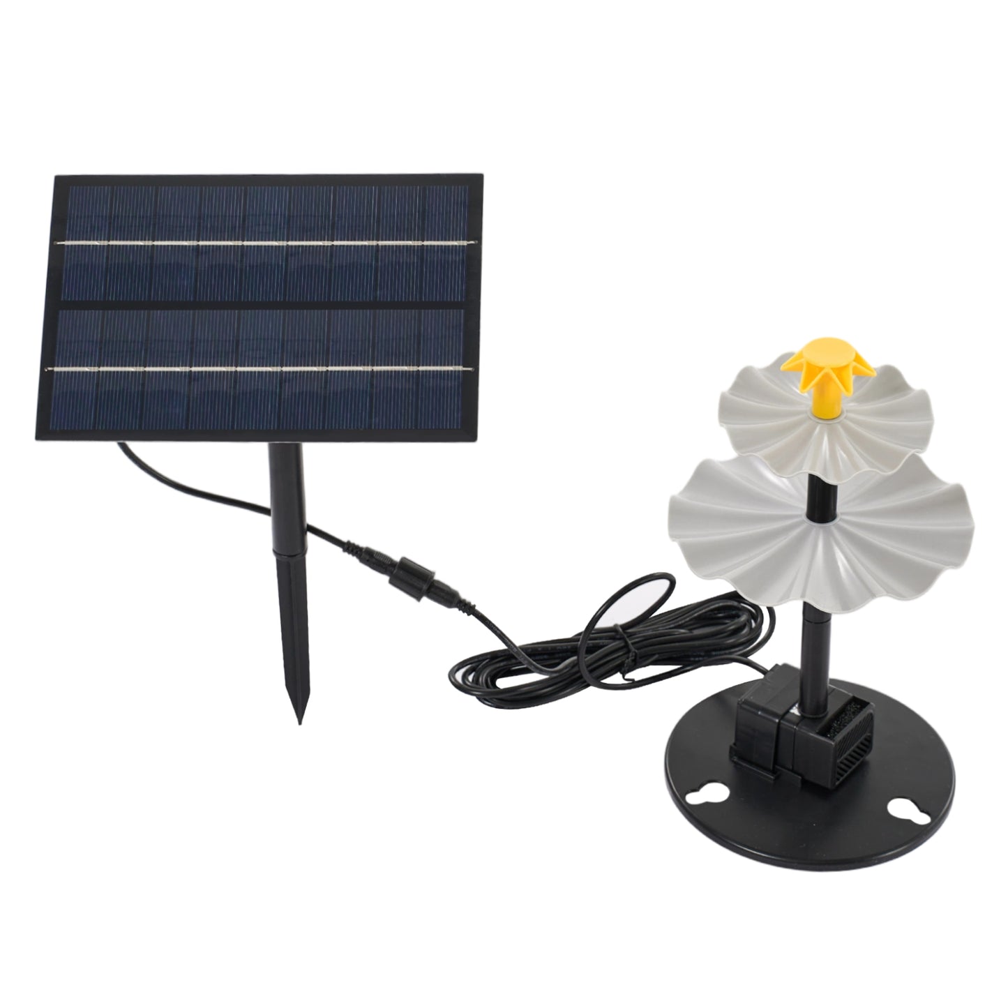 4W Solar Fountain Pump with Adjustable Solar Panel & 6 Nozzles