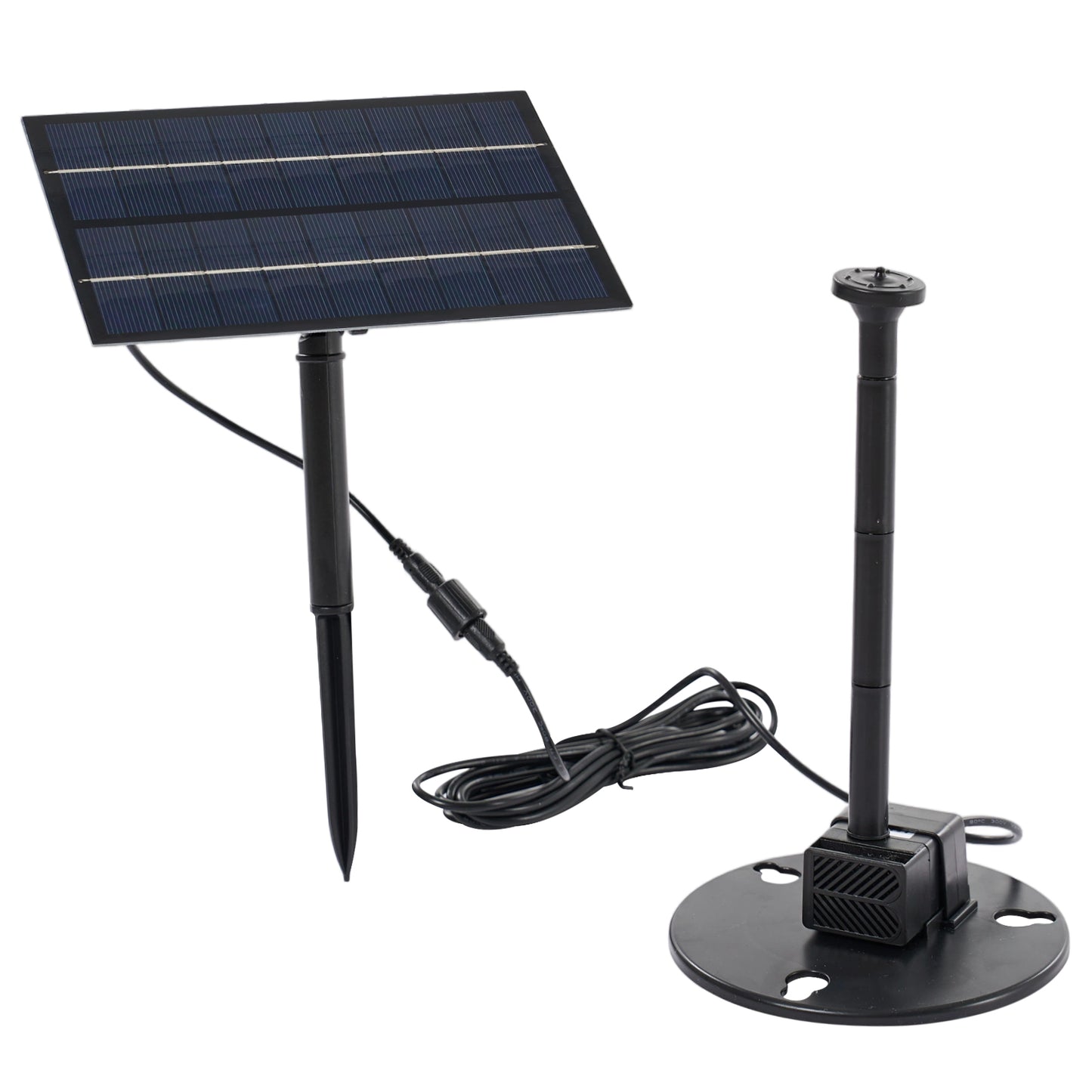 4W Solar Fountain Pump with Adjustable Solar Panel & 6 Nozzles