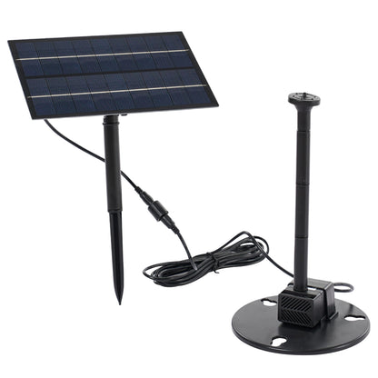 4W Solar Fountain Pump with Adjustable Solar Panel & 6 Nozzles