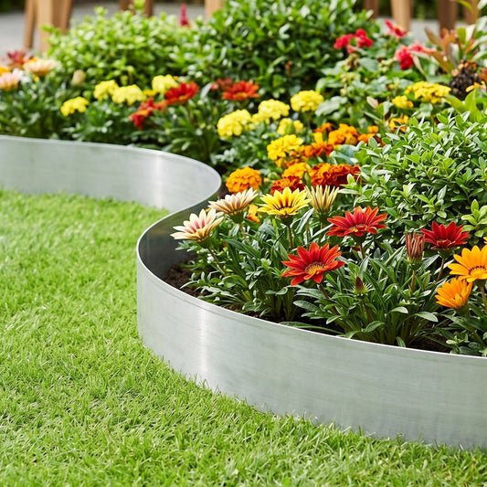 5/10M Silver Metal Garden Edging