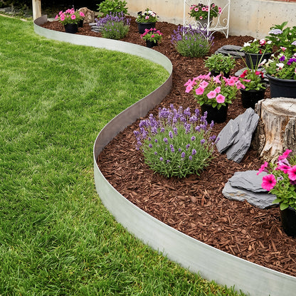 5/10M Silver Metal Garden Edging