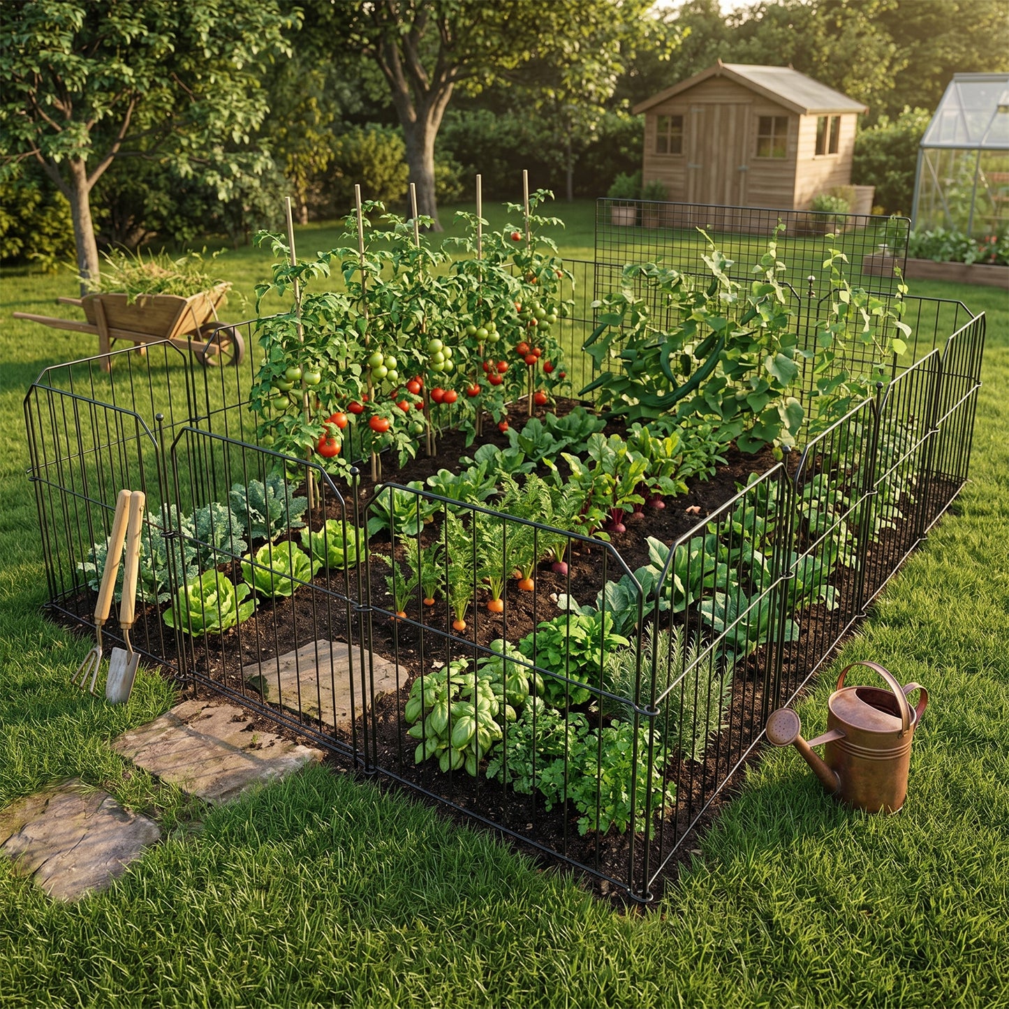10-Pack Decorative Metal Garden Fence Panels