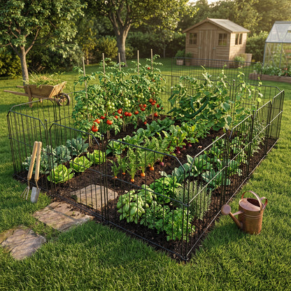 10-Pack Decorative Metal Garden Fence Panels