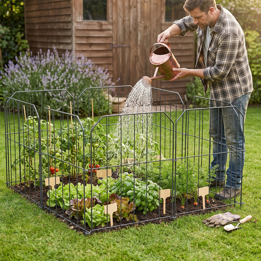 10-Pack Decorative Metal Garden Fence Panels